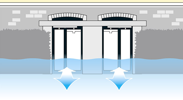 Tidal River with a Storage Lake